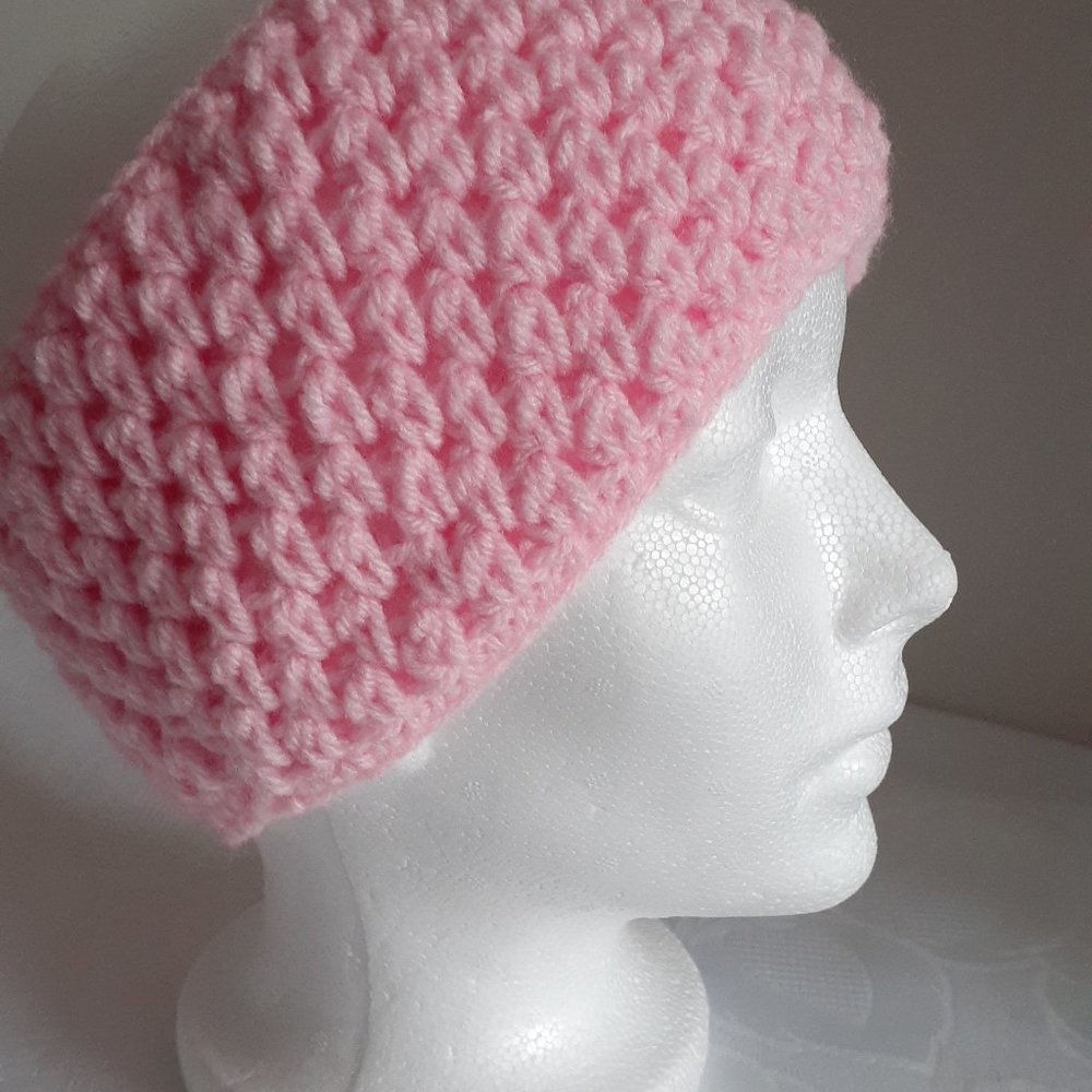 Pink Crochet Headband